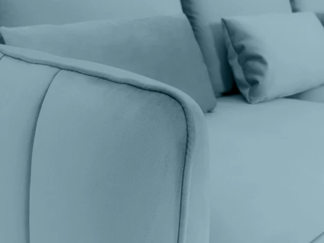 Диван Amsterdam трехместный ОГОГО (арт.583358), (Ткань/Голубой)