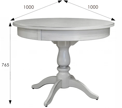 Стол обеденный Моро 04 раздвижной белый/серебро 100/140*100 от фабрики Mebelik