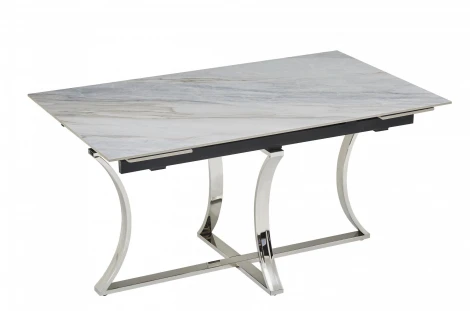 Стол обеденный IST-CASA Тренди Рэк DT2889, 150(200)*90*75 см, белый мрамор