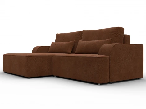 Диван угловой Лига-120 угол левый (ДСП,Брус,Фанера,ЛДС,Велюр/Терракотовый) Лига Диванов 137290L