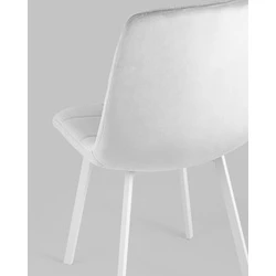 Стул Chilly велюр серебристый белые ножки Stool Group арт.УТ000039636