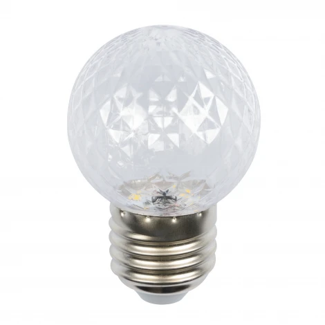 Лампа декоративная светодиодная, форма "Ананас", прозрачная, цвет синий Volpe Bicolor LED-D45-1W/BLUE/E27/CL/С PINEAPPLE