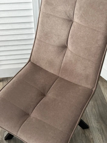 Стул BRONX, 360 град. поворот. B5 Капучино, велюр / черный каркас, М-City