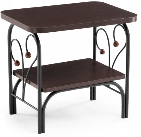 Прикроватная тумба Woodville Клео 2 черная / венге 446218