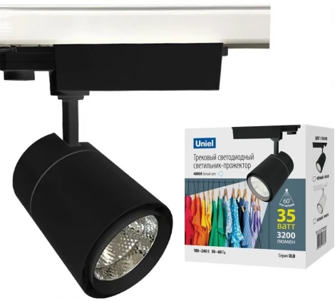 Трековый светильник Uniel ULB-T52-35W/4000K/A BLACK (LED, 220V, круглые, IP40)
