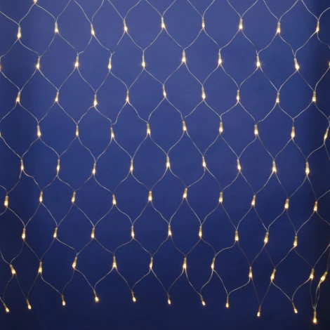 Сетка светодиодная с эффектом мерцания. 1.5х1.5м. Соединяемая. 96 светодиодов. Теплый белый свет. ULD-N1515-96/TTK WARM WHITE IP44