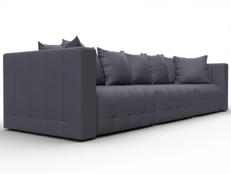 Диван прямой Лига-052 НПБ Лонг (ЛДСП,Брус,Фанера/Пластик/Экокожа/Серый) Лига Диванов 129909