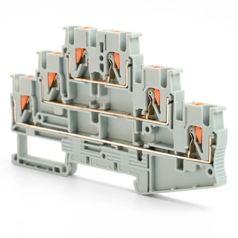 Зажим пружинный 6-и проводной проходной Stekker 49248