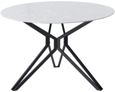 Стол DT-63 мрамор/черный (d110)