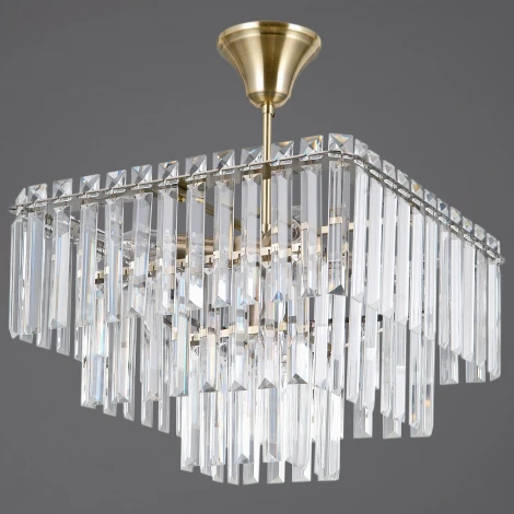 Потолочная люстра хрустальная на штанге ILLUMICO IL3535-5PSQ-25AB ELITE