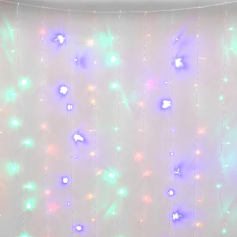 Занавес светодиодный со статическим свечением. 3х2м. Соединяемый. 240 светодиодов. Разноцветный свет. ULD-C3020-240/STK MULTI IP44