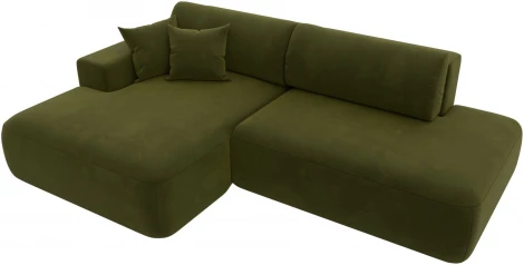 Диван угловой Лига-036 НПБ Модерн левый угол (Зеленый/Микровельвет) Лига Диванов арт.121402L