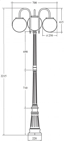 Наземный фонарь IP44 Oasis Light GLOBO S 88209SB/10/down Bl в форме шара (220V, фонарь, шар)
