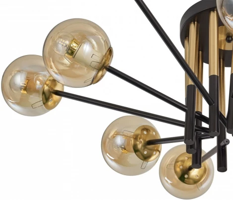 Потолочная люстра на штанге Arte Milano Neapolis-73708 273708/10 BK/GD (220V, шар, молекулы)