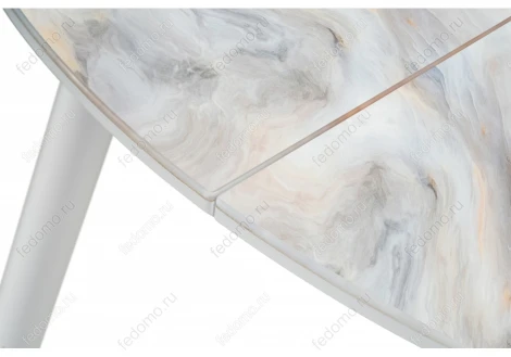 Стеклянный стол Woodville Кловис кианит / белый 474328