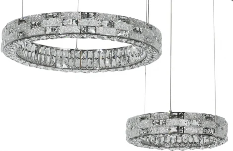 Подвесной светильник светодиодный Stilfort Gabbana 4014/09/03P (регулировка яркости, 220V, хрусталь, пульт управления, на тросе, кольцо)