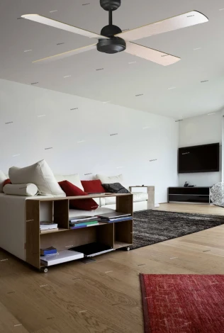 Вентилятор потолочный с пультом управления Faro Ibiza, 4 лопасти, черный, махагон с дубом