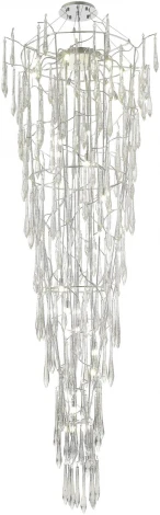 Потолочная большая люстра каскадная ST Luce Teardrops SL1660.103.25 Хром/Хром, Прозрачный G9 25*5W 4000K (220V)