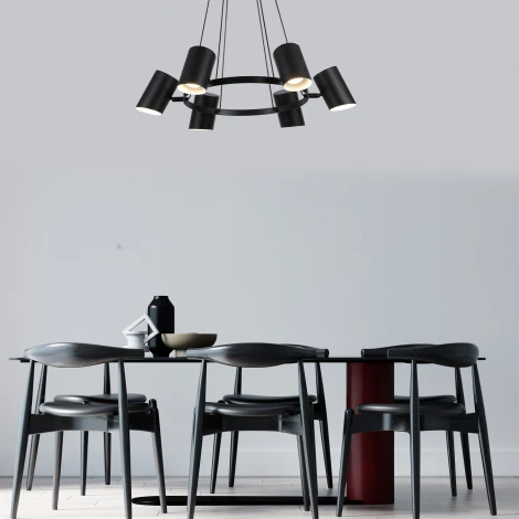 Подвесной светильник Eurosvet Splay 70147/6 черный (220V, на тросе, круглые)