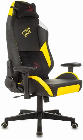 Кресло игровое Zombie HERO CYBERZONE PRO черный/желтый эко.кожа с подголов. крестовина пластик