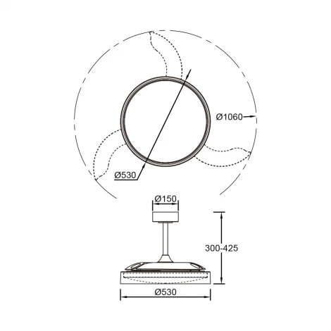 Потолочная люстра с вентилятор Mantra Glass Fan 9525