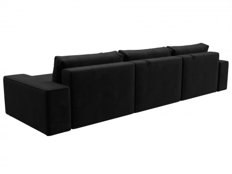 Диван угловой Лига-074 угол универсальный (ДСП/Пластик/Велюр/Черный) Лига Диванов 129865