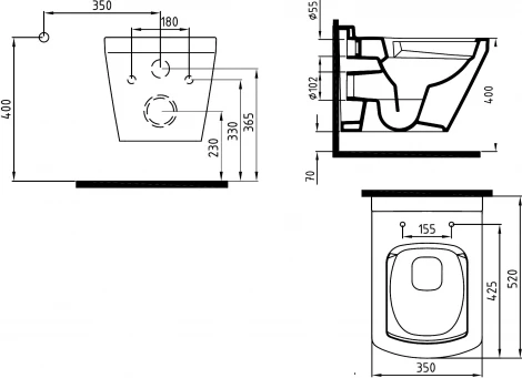 Унитаз подвесной Bien Neptun NPKA052N1VP1W3000 с функцией биде