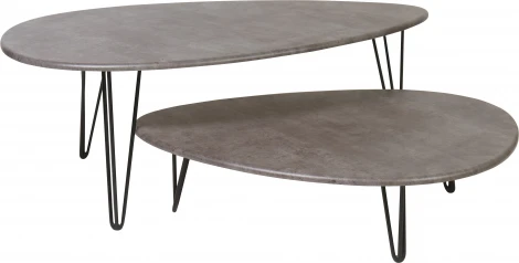 Стол журнальный Дадли серый бетон/чёрный Mebelik арт.002579