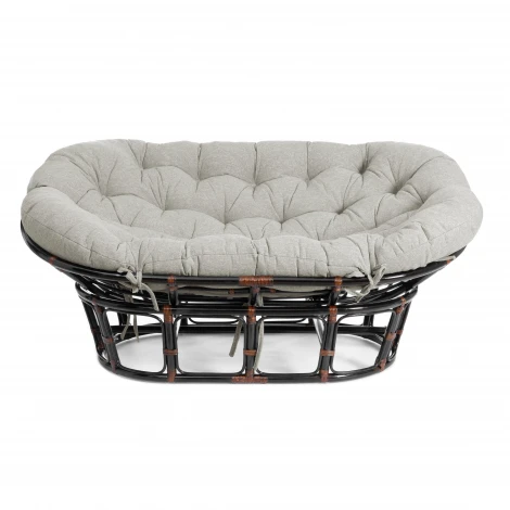 Диван MAMASAN/МАМАСАН 23/02 W /с подушкой/ 169х102х80см, античный черно-коричневый, матрац 182х119см, ткань серо-бежевая 3м 16/2 Tetchair 25284