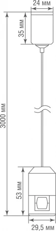 Токопроводящий прямой соединитель на тросе для оснований Donolux CODE 1.2 Connector 180 Suspension B DL20224