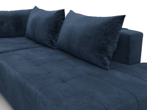 Диван угловой Лига-103 НПБ угол левый (ДСП,Брус,Фанера,Велюр/Синий) Лига Диванов 134806L