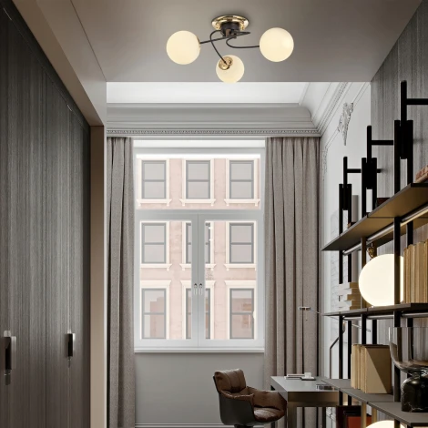 Потолочная люстра Arte Milano Neapolis-76408 276408/3 BK/GD (220V, шар)