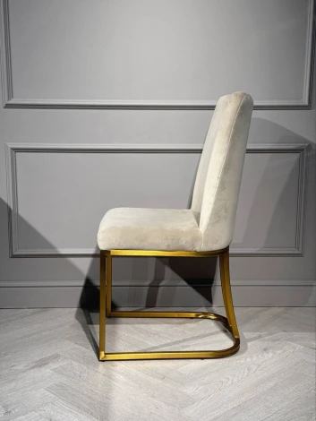 Стул обеденный IST-CASA Пресли DC-3024, 42х44х92, бежевый/матовое золото