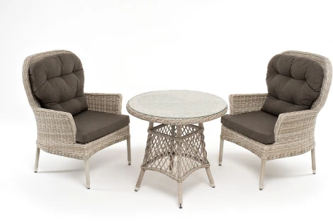 "Алиса" кофейный комплект из искусственного ротанга, цвет бежевый 4SIS арт.УТ-00007672