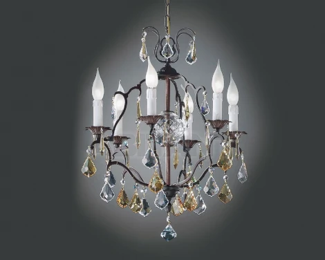 Подвесная люстра Nervilamp 591 591/3+3 (220V, на цепи, подсвечник, свеча)