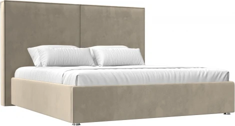 Кровать интерьерная Аура 200 (Бежевый/Микровельвет) Лига Диванов арт.120558