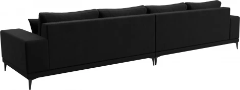 Диван прямой Льюес Лонг (Черный/Микровельвет) Лига Диванов арт.122394