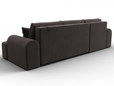 Диван угловой Лига-080 угол левый (ДСП/Пластик/Велюр/Коричневый) Лига Диванов 134749L