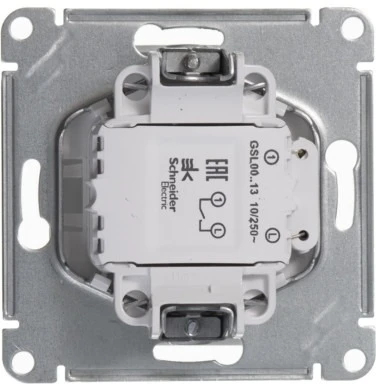 Выключатель встраиваемый одноклавишный с подсветкой (белый) Systeme Electric GSL000113