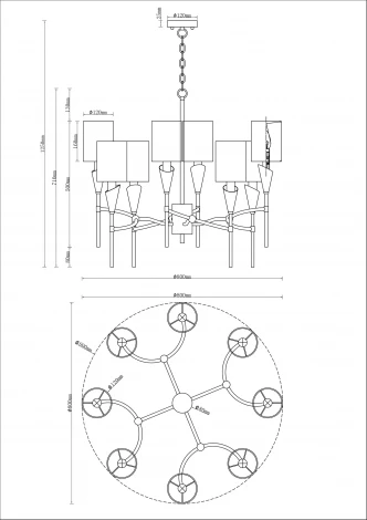 Подвесная люстра Moderli Luiza V10030-8P (220V, на цепи)