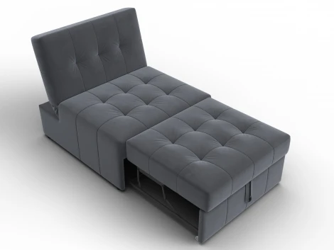 Кресло-кровать Лига-107 (80) (ЛДСП,Брус,Фанера,Велюр/Серый) Лига Диванов 134898