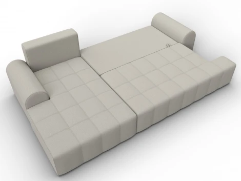 Диван угловой Лига-080 угол левый (ДСП/Пластик/Рогожка/Бежевый) Лига Диванов 134740L