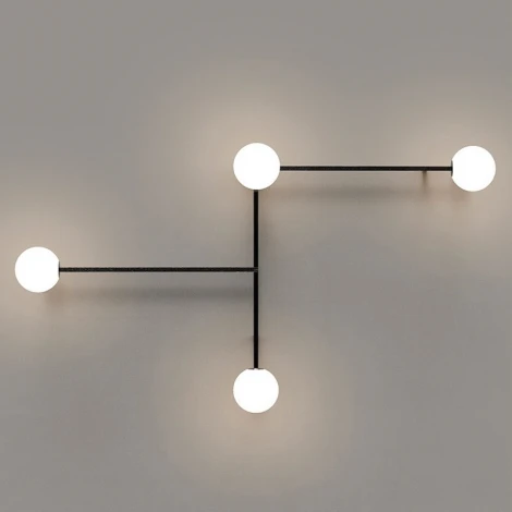 Настенный светильник (бра) Lines 4 черный ImperiumLoft Lines-13 (189565-26) (220V, шарики)