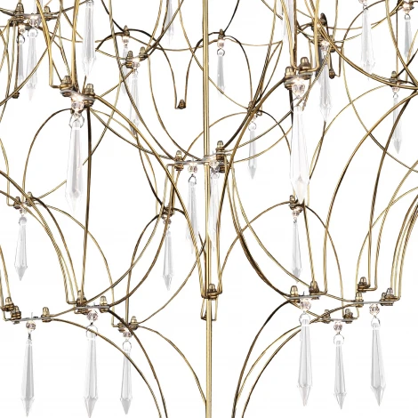 Подвесная люстра светодиодная ST Luce Граветта SL6601.203.114 Золотистый/Прозрачный LED 114*0,5W 3000K