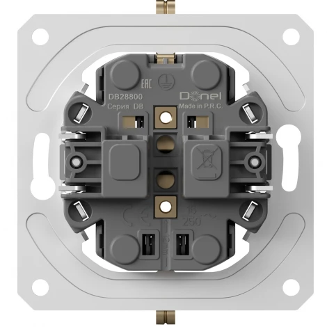 Механизм розетки двойная с заземлением Donel DB DB28800