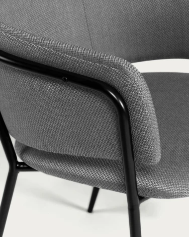 Обеденный стул La Forma (ex Julia Grup) Runnie (Серый/ Сталь,Фанера,Пена,Металл)