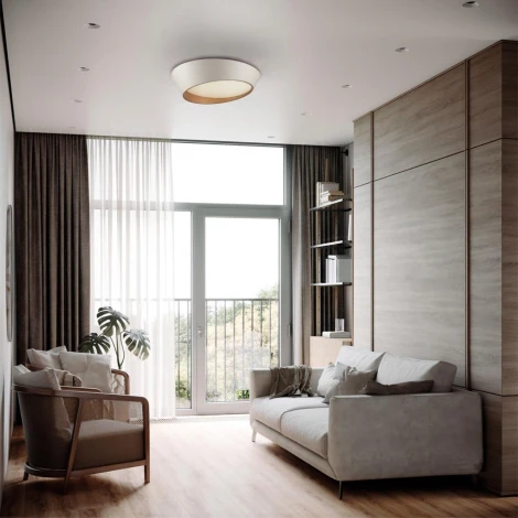 Потолочный светильник круглый Sonex Apex 7693/60L металл/акрил/белый/золотистый LED 60Вт 3000-6000K D500 IP20 пульт ДУ (220V, круглые)