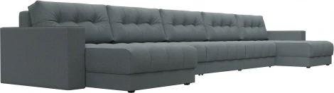 Диван П-образный с декором Лига-049 НПБ Мегалонг Лига Диванов (Рогожка) арт.128520