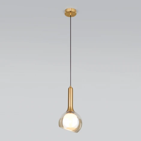 Подвесной светильник Eurosvet Fantasy 50188/1 янтарный (220V, на проводе, шар)