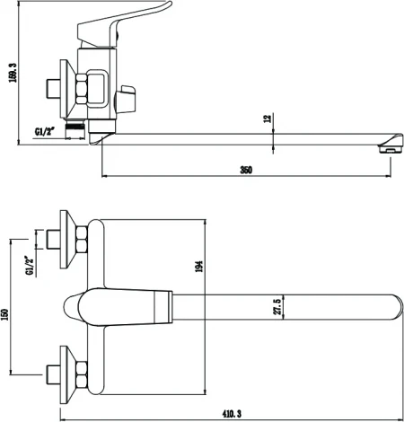 Смеситель Olive'S Plaza 16221PL универсальный